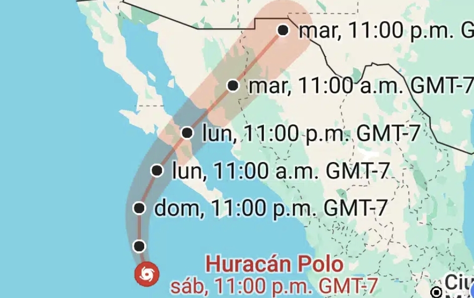 Huracán Polo avanza a Baja California Sur como categoría 3