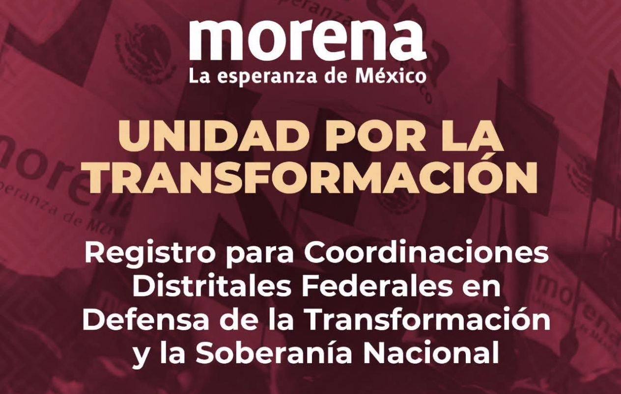 Morena publica convocatoria para elegir coordinadores en los 300 distritos federales